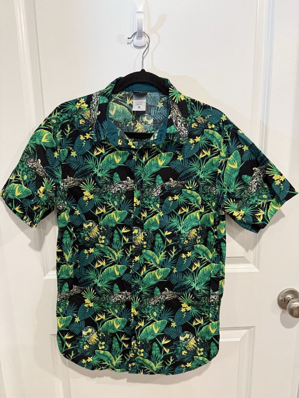 Star Wars Disney Millennium Falcon R2-D2 Tropical Hawaiian Shirt Sz S